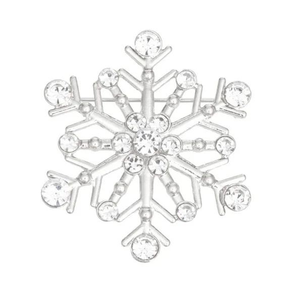 Brooch Stellar Snowflake Silver Pin for Women - Picture 2 of 3